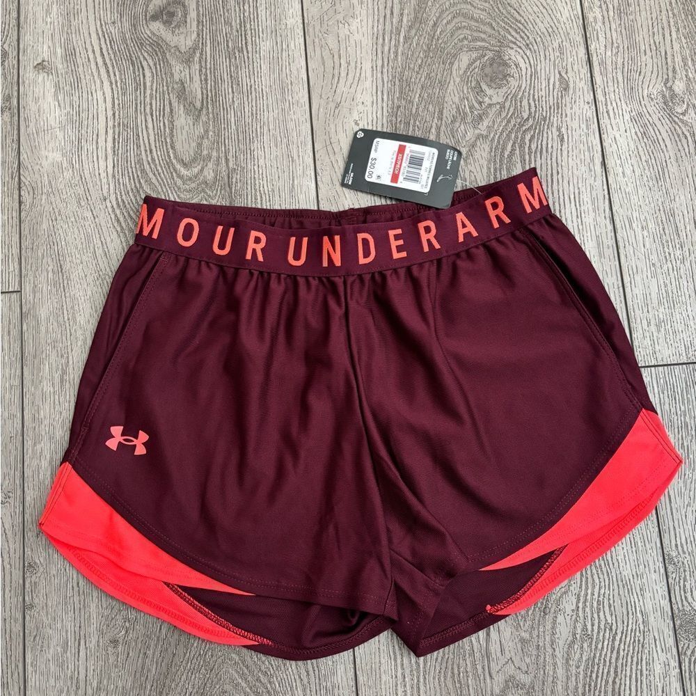 Under Armour Red Athletic Shorts Lightweight Elastic Waist